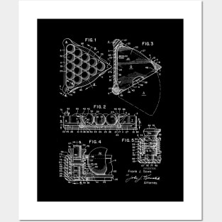 Billiard Ball Rack Vintage Patent Drawing Posters and Art